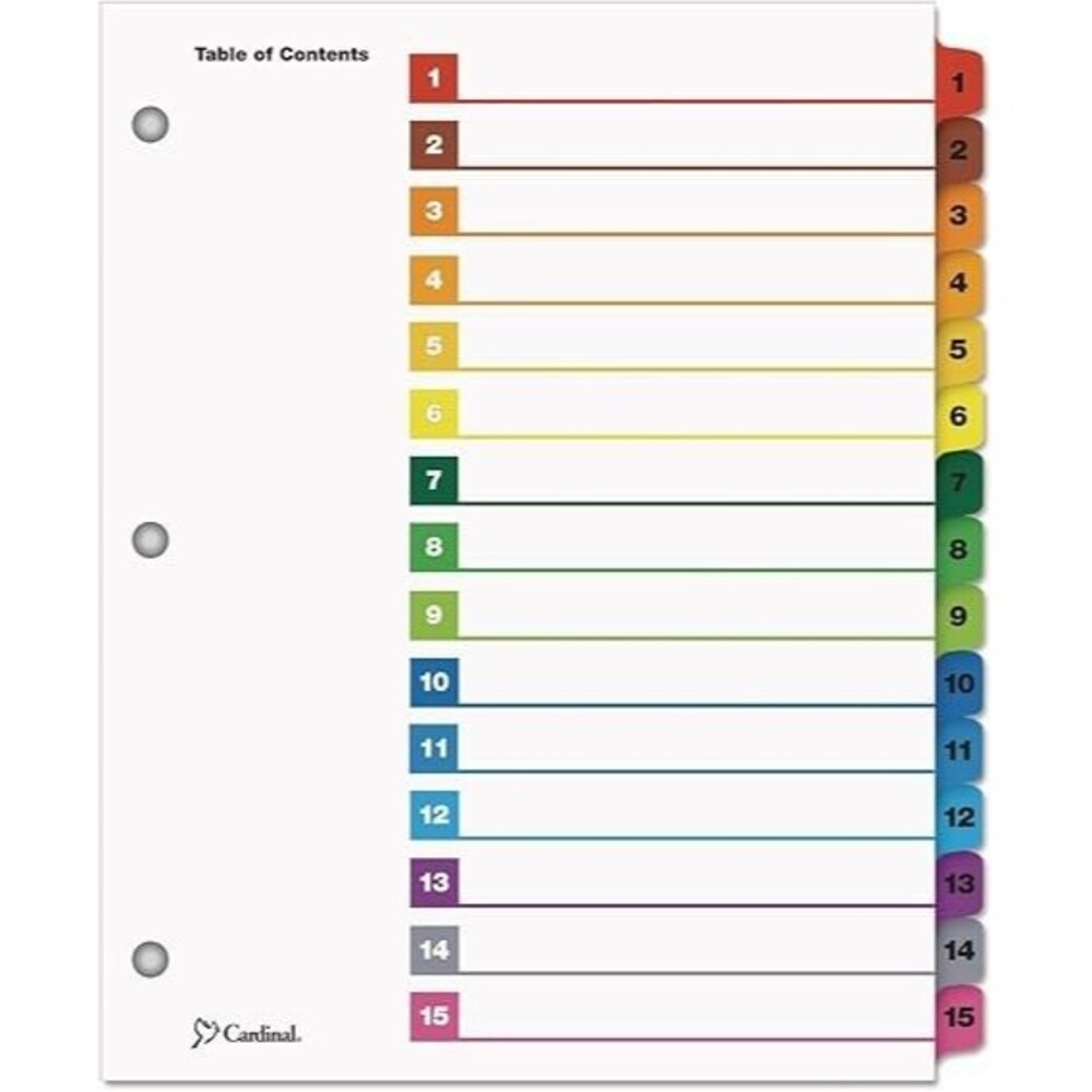 Cardinal 61518 OneStep Index System (15-Tabs)